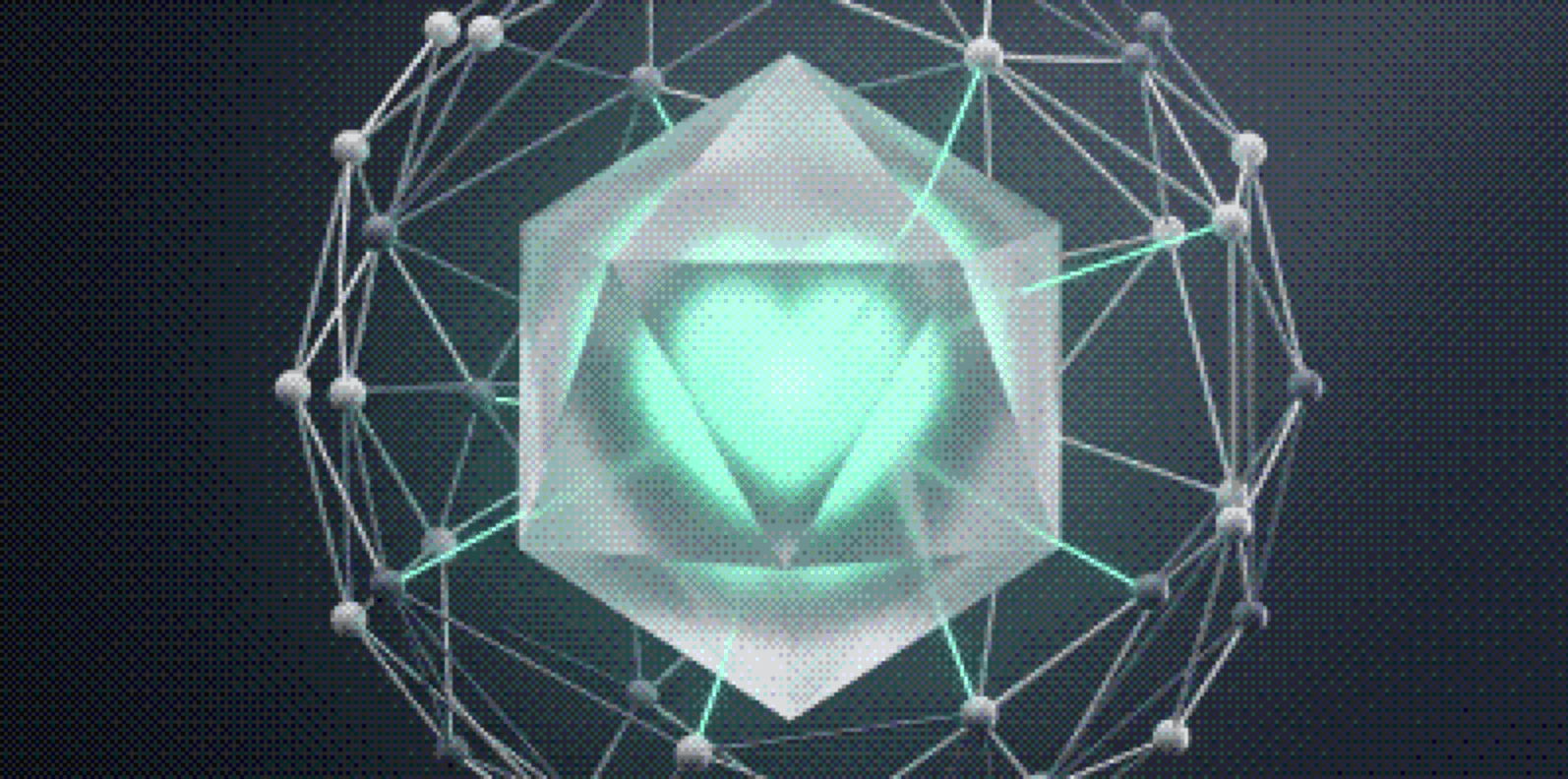 A glowing crystal core held in a wire lattice